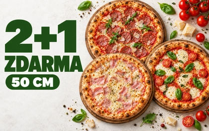 2 + 1 pizza 50 cm zdarma