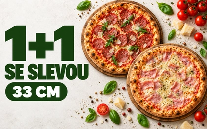 1 + 1 pizza 33 cm se slevou