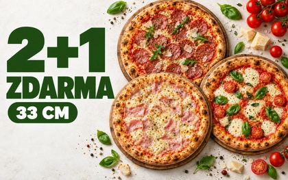 2 + 1 pizza 33 cm zdarma