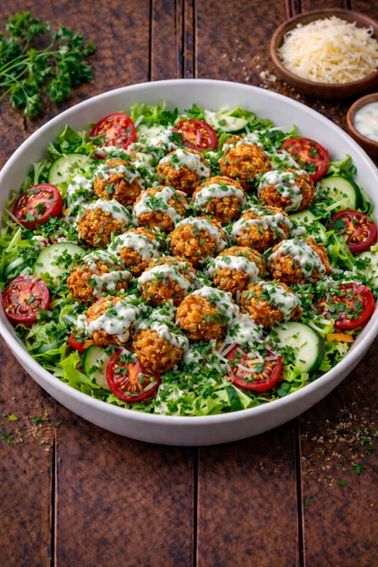 Salát s kuřecím popcornem