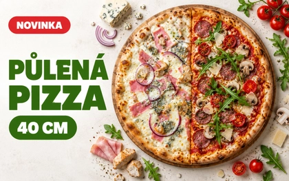 Půlená pizza 40 cm