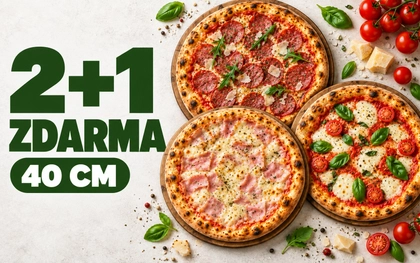 2 + 1 pizza 40 cm zdarma