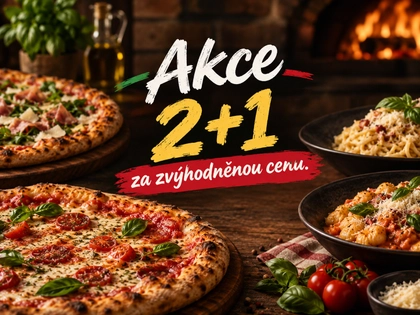 Pizza Ø36 cm 2 + 1 (32 cm za ZVÝHODNĚNOU cenu)