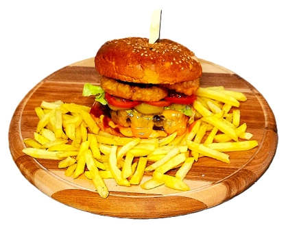 Bacon Burger a hranolky
